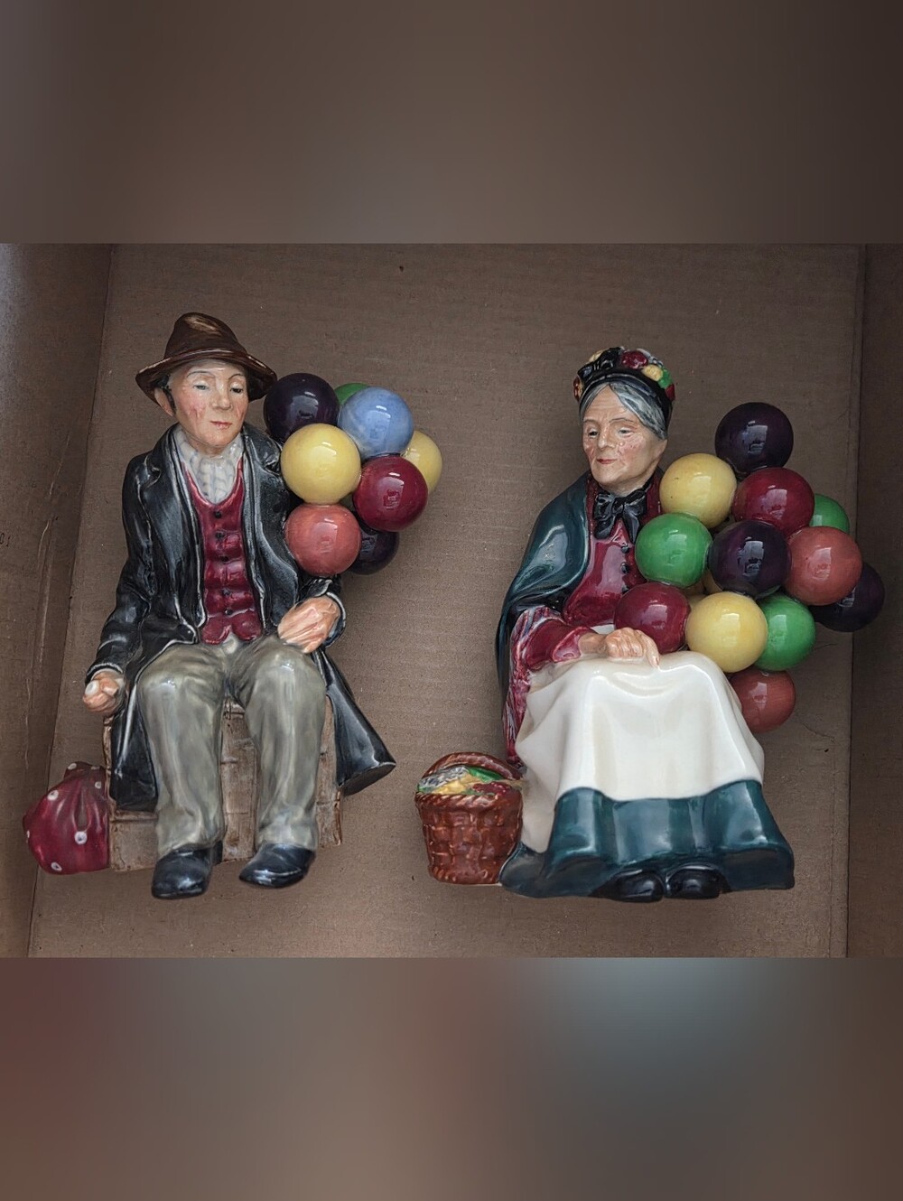 Royal Doulton Hand-Painted Balloon Sellers in Multi-Color Glaze